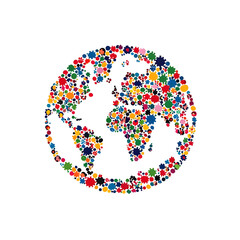 Poster - Colorful Abstract Representation of the Global Earth Sphere