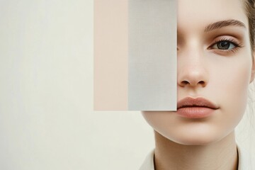 Poster - Fashion magazine cover collage featuring stylish layout and modern aesthetic with focus on fabric textures and beauty. Generative AI