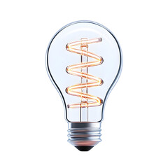 Poster - Vintage Light Bulb with Unique Spiral Filament Design on White Background