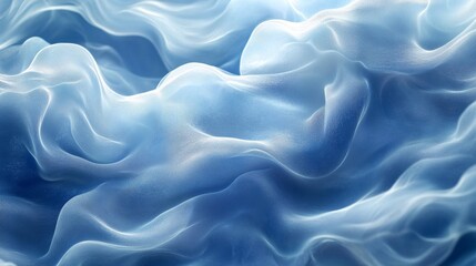 Fototapete - Abstract Blue Waves: Serene Digital Art of Flowing Forms and Light, Evoking Calmness and Depth with Subtle Textures and Gentle Undulations