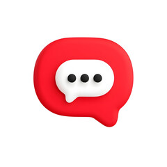 Poster - Red speech bubble icon with three dots for communication symbol