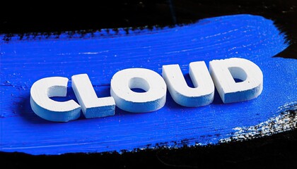 Poster - Creative Artistic Representation of Cloud Concept in Blue