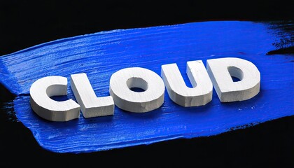 Poster - Cloud Typography on Abstract Blue Background