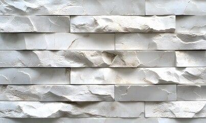 Poster - White stone wall texture with irregular surface for background or design project