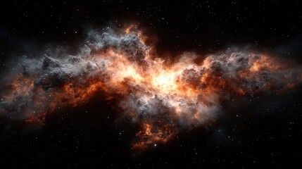 fiery nebula cosmic cloud space background