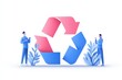 © Priya - people with recycling symbol on white background