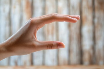 Poster - A close-up of a person's hand reaching out to grab something, with focus on the fingers and palm