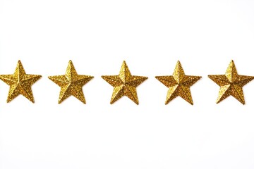 Poster - A row of five gold stars on a white background