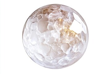 Poster - A close-up view of a glass ball with clear ice inside, often used for winter or holiday-themed designs