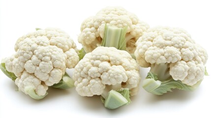 Aufkleber - Fresh cauliflower heads arranged on a clean white surface