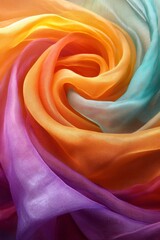 Aufkleber - Vibrant swirling rainbow of colorful fabric