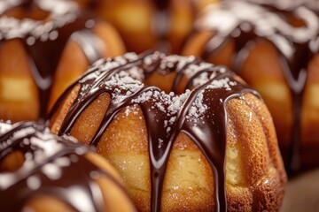 Poster - A close-up shot of a decadent chocolate-covered cake, perfect for a sweet treat or dessert