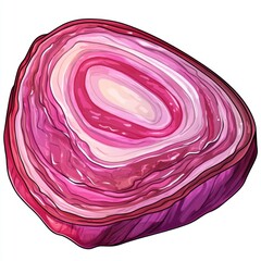 Aufkleber - Fresh red cabbage slice on a clean white background