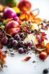 Poster - A colorful display of fruits and vegetables on a table