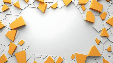Poster - Bright Torn Paper Fragments Surrounding Clean White Background