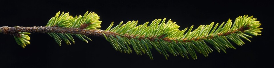 Poster - A close-up shot of a pine tree branch with needles and cones