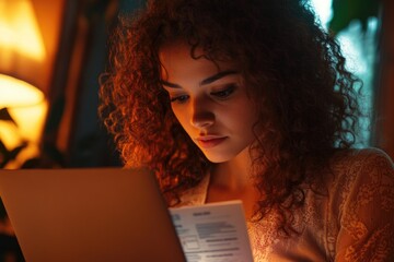 Poster - A person examining a laptop screen