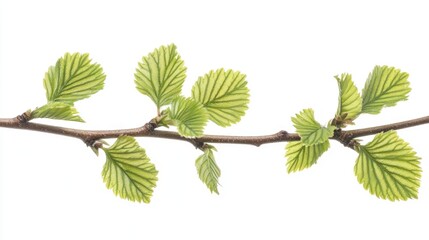 Sticker - A branch of a tree with lush green leaves, suitable for nature or environmental themed images