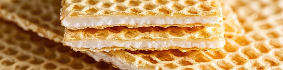 Poster - Three waffles stacked high, a sweet treat waiting to be devoured