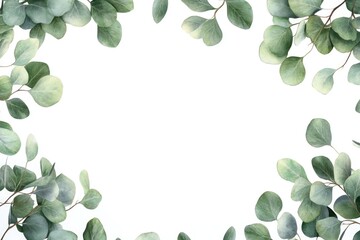Aufkleber - A wreath made of green leaves on a white background, suitable for decoration and design purposes