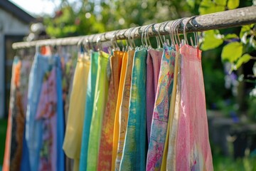 Poster - A collection of ties displayed on a clothesline, perfect for organizing or decoration