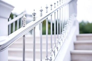 Poster - A close-up shot of a staircase railing with intricate details