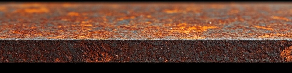 Poster - Close-up shot of a rusty metal surface with corrosion and decay