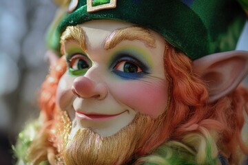 Poster - A detailed view of a happy-looking elf sculpture