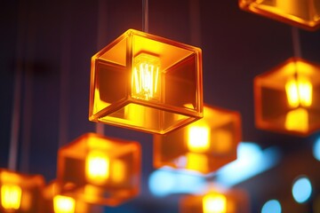 Aufkleber - A collection of string lights hung from the ceiling, perfect for party decorations or commercial events