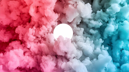 Poster - Colorful Smoke Clouds Surrounding Bright Central Sphere Effect