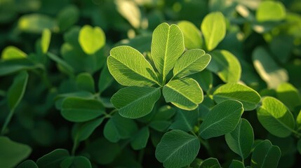 Aufkleber - A detailed view of a plant with lush green leaves, ideal for showcasing botanical details