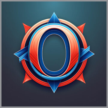 Letter O. Advertising agency vector emblem