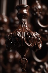 Poster - Close-up view of a wooden chandelier, often used in interior design or decoration