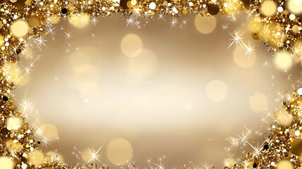 Poster - Sparkling Golden Background with Shimmering Bokeh Lights Effect