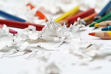 Poster - A collection of colorful pencils arranged on a flat surface