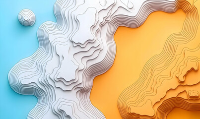 Poster - Abstract Paper Cutout Design with Light and Dark Color Contrast
