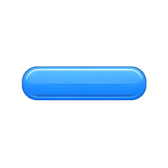 Glossy Blue Button Icon on Transparent Background. PNG