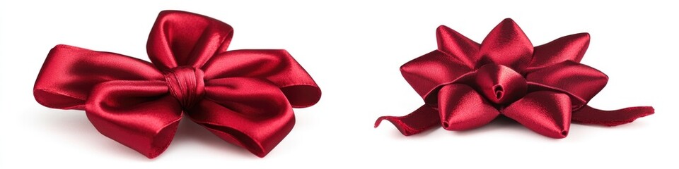 Poster - A pair of red bows on a clean white surface