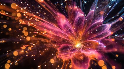 Aufkleber - Close-up shot of a flower surrounded by soft lights