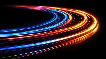 Poster - Dynamic light trails urban streets digital art nighttime aerial view motion and energy