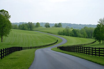 Sticker - country road in the countryside