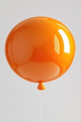 Poster - A bright orange balloon soaring through the air, with a soft focus background