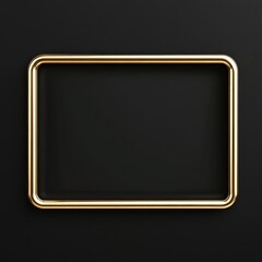 Aufkleber - Simple gold frame on a dark black background, ready for your design or decoration