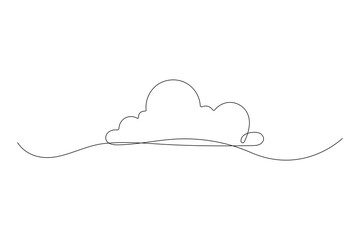 Wall Mural - Cloud Continuous line drawing Vector illustration