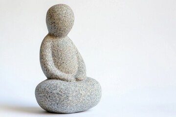 Poster - A statue of a person sitting on a rock, perfect for use in illustrations, designs and more