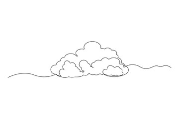 Wall Mural - Cloud Continuous line drawing Vector illustration