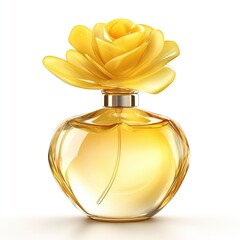 Aufkleber - A bottle of perfume with a flower on top