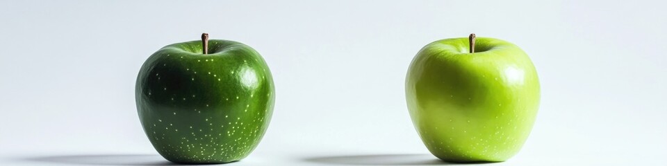 Wall Mural - A single green apple sits on a clean white surface