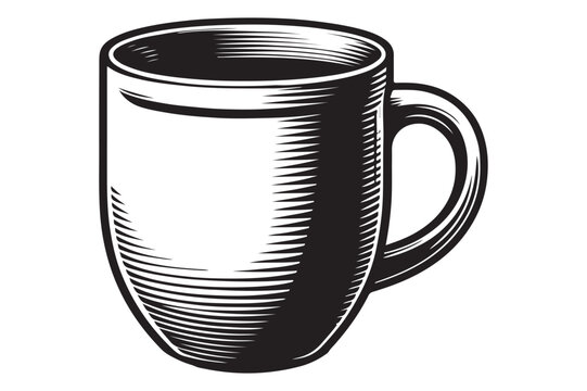 Mug coloring page outline silhouette