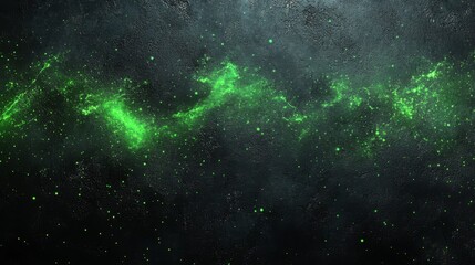 Wall Mural - green nebula shines brightly against a dark textured background